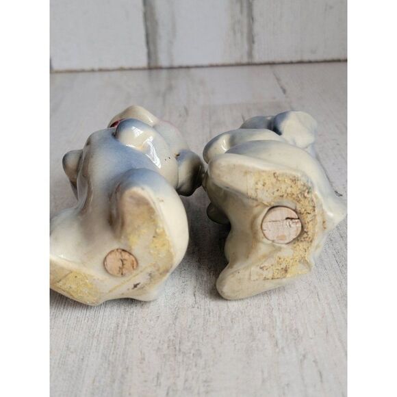 Vintage blue begging puppy dog ceramic salt pepper shakers - Picture 8 of 8